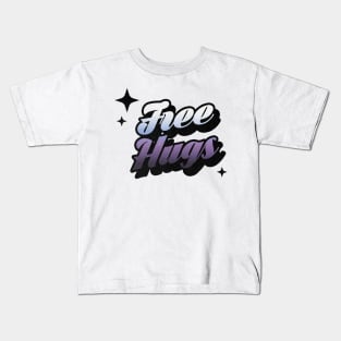 Free Hugs - Retro Classic Typography Style Kids T-Shirt